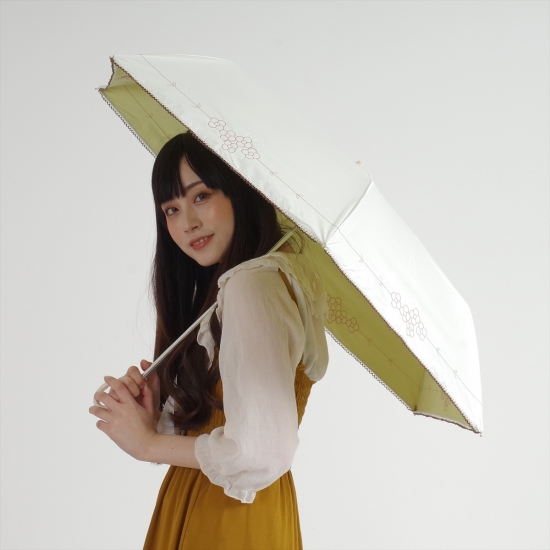 [晴雨兼用日傘]遮光フラワー刺繍 ミニ