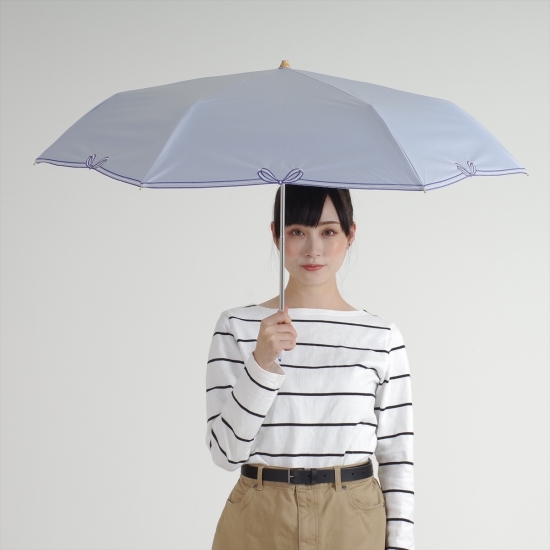 [晴雨兼用日傘]遮光リボン刺繍 ミニ