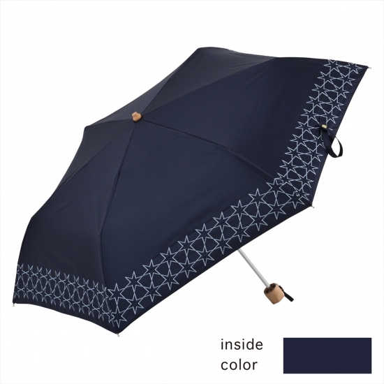 [晴雨兼用日傘]遮光スター刺繍 ミニ