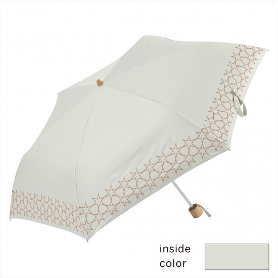 [晴雨兼用日傘]遮光スター刺繍 ミニ
