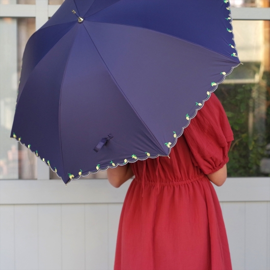 [晴雨兼用日傘]遮光レモン刺繍