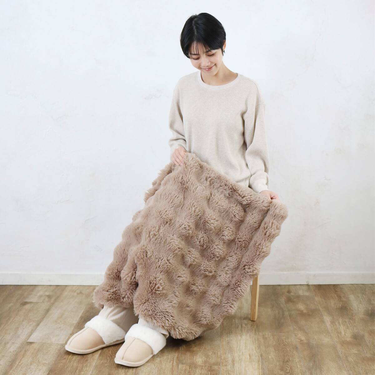 クラウドボアひざ掛け