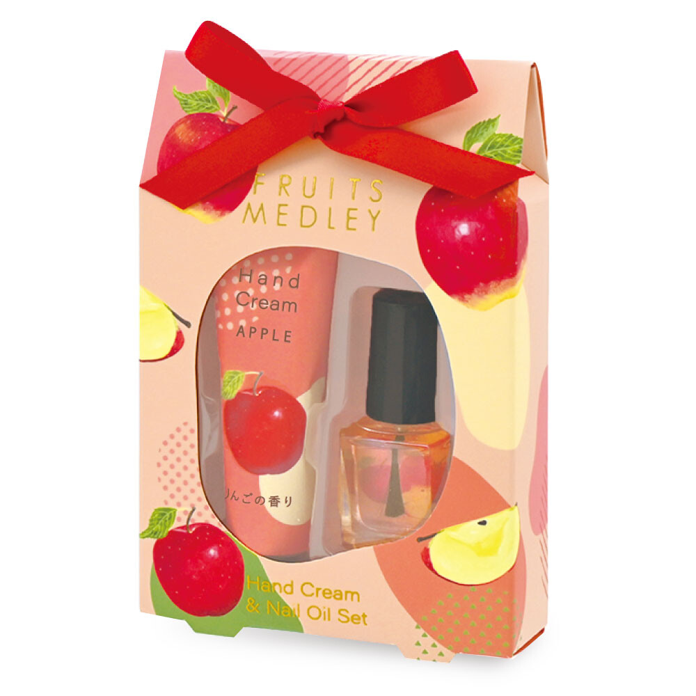 フルーツメドレー ハンドクリーム＆ネイルオイルセット　りんご
