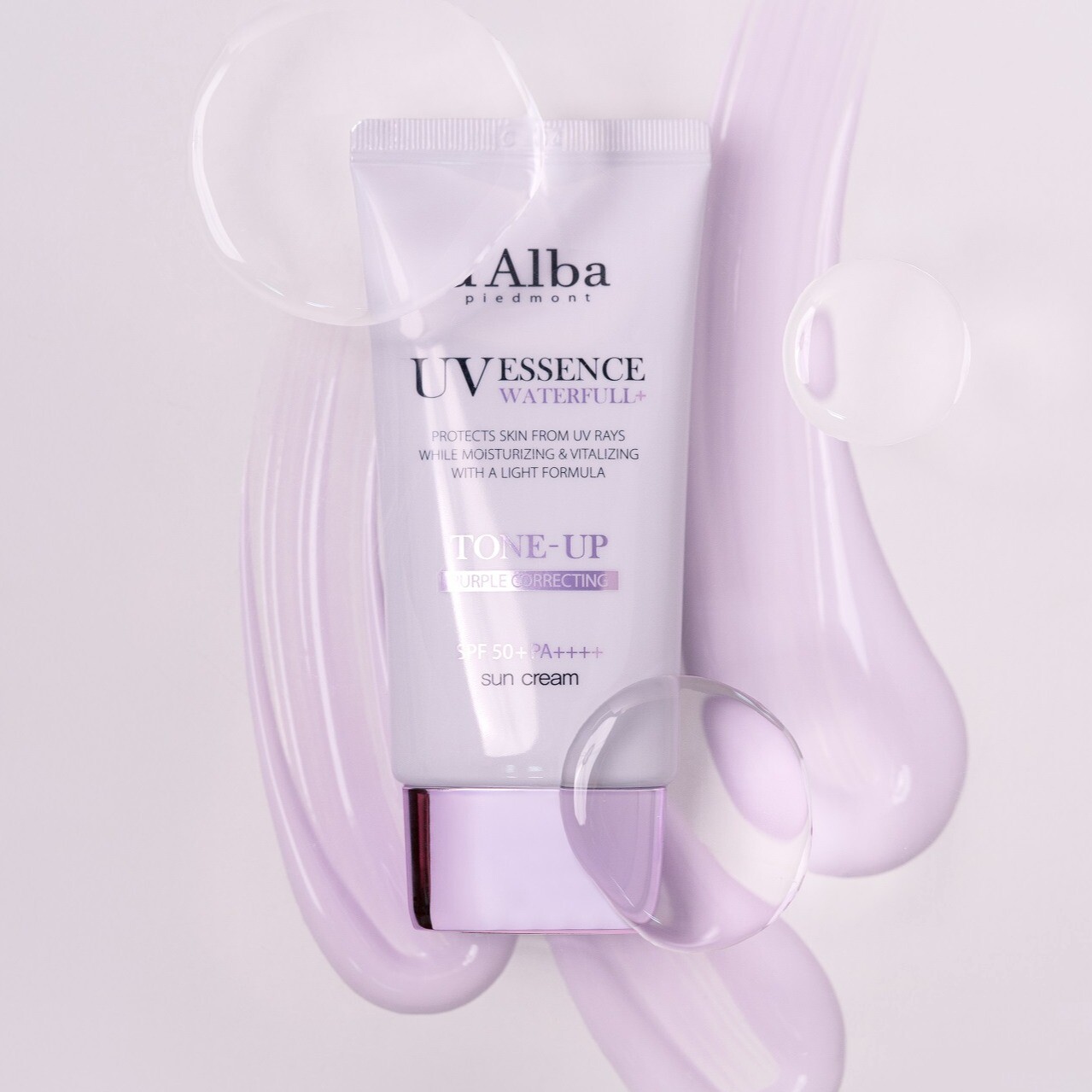 ダルバ（d’Alba）　ウォータフル トーンアップ サンクリーム パープル 