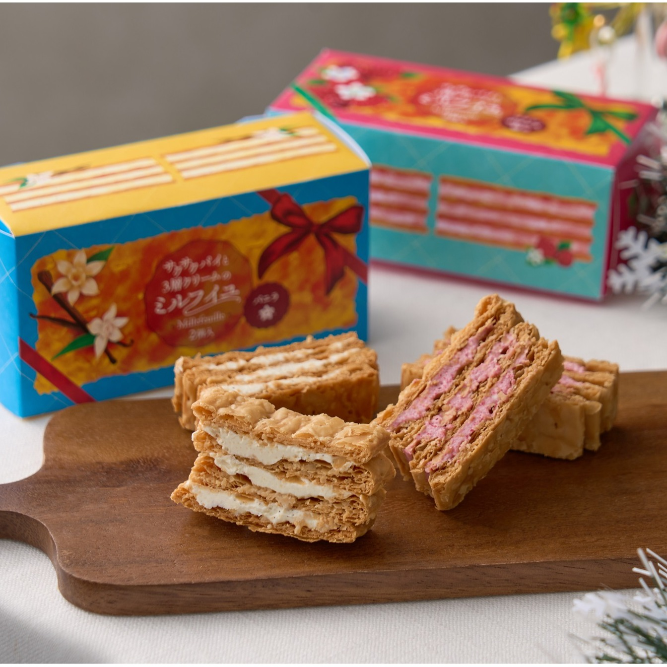 サクサクパイと３層クリームのミルフイユ 