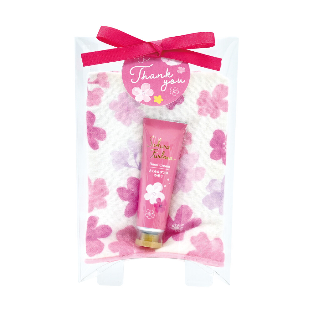 さくらフルラーナ　ハンカチ＆ハンドクリームセット