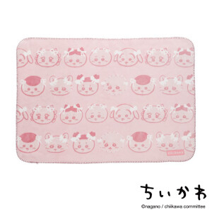 ちいかわ リボンリボン/ピンク　オパール加工ブランケット