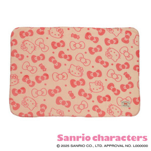 ハローキティ ぽこぽこリボン　オパール加工ブランケット